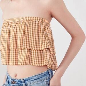 KIMCHI BLUE: RUFFLE TUBE TOP- SIZE S